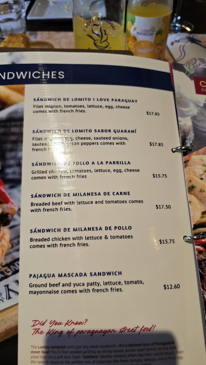 I Love Paraguay Restaurant Menu - Image 4