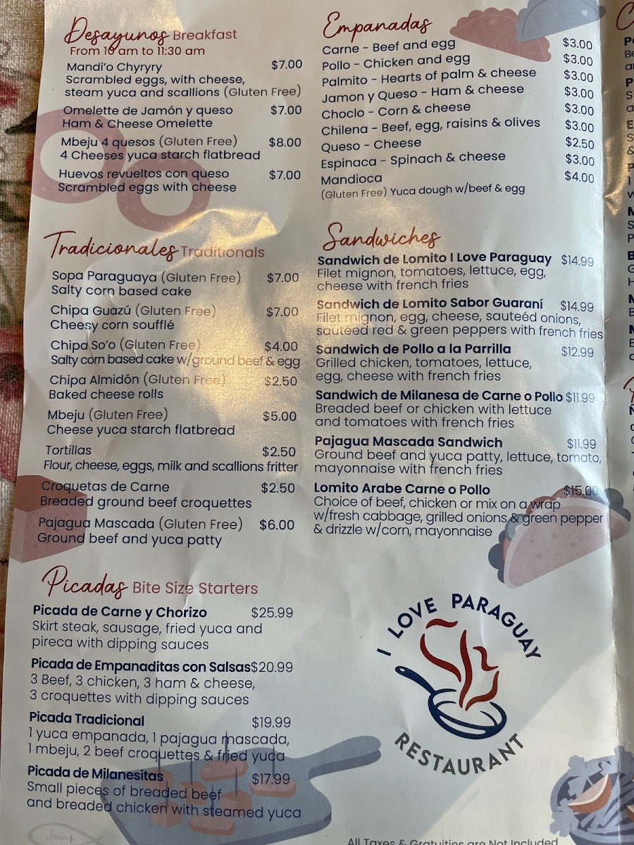 I Love Paraguay Restaurant Menu - Image 5