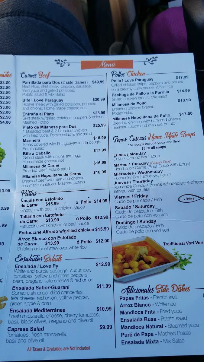 I Love Paraguay Restaurant Menu - Image 6